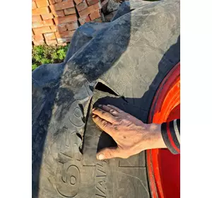 Ремонт шины Michelin 650/85R38 боковой порез Ремонт шины Michelin 650/85R38 боковой порез